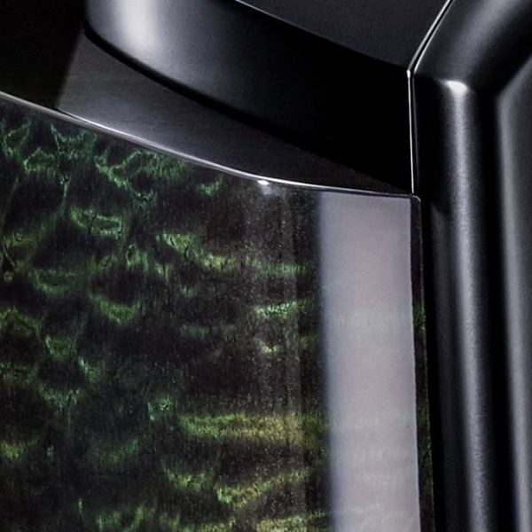 Emerald Black veneer, piano lacquer